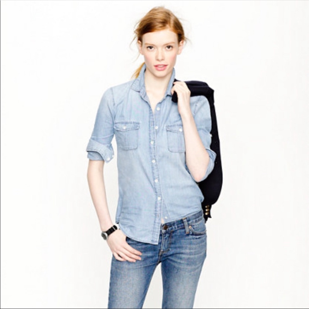 J. Crew Keeper Chambray Button Down sz XS